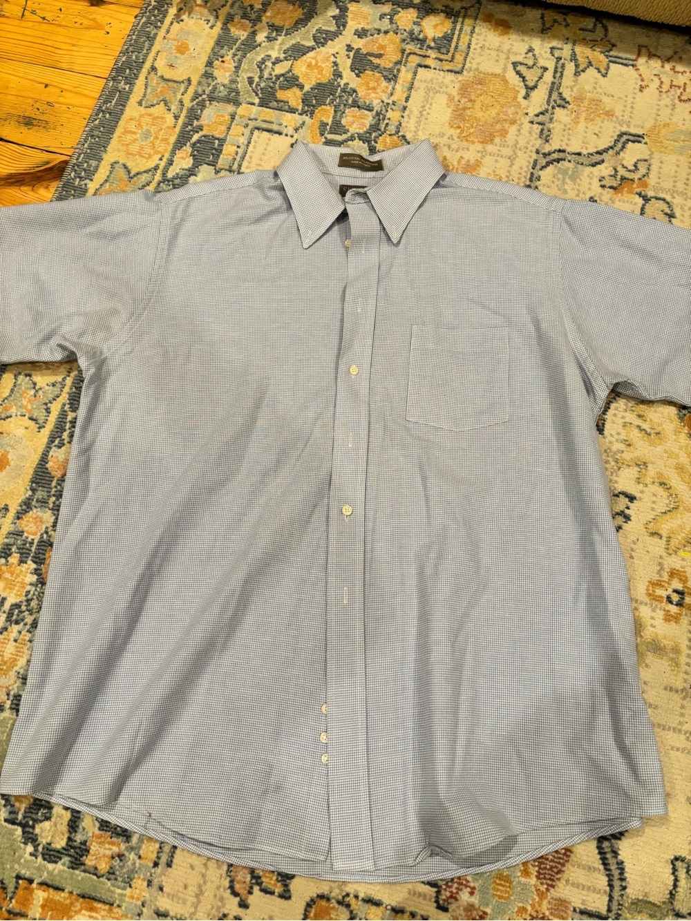Men's Light Blue Dress Shirt with Chest Pocket
